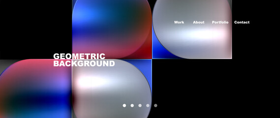 Bright colorful squares with round elements minimal geometric background. Vector Illustration For Wallpaper, Banner, Background, Card, Book Illustration, landing page