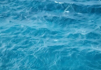 Top View Blue Ocean Waves Texture