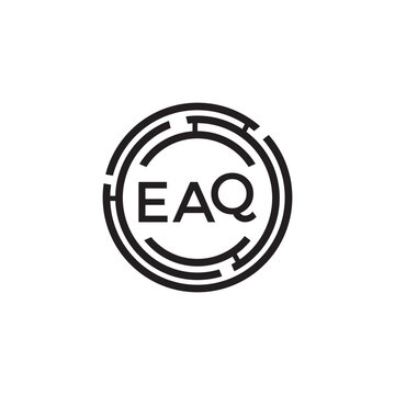 EAQ letter logo design on white background. EAQ creative initials letter logo concept. EAQ letter design.	