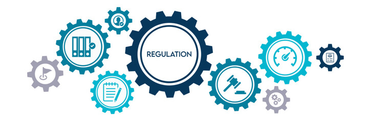 Regulation banner web icon vector illustration concept with icon of standard, compliance, guideline, rule, procedure, law and constraint