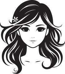 Girl Hairstyle Vector Illustration