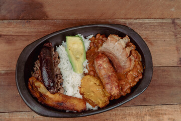Bandeja paisa, typical dish in the Antioqueña region of Colombia.