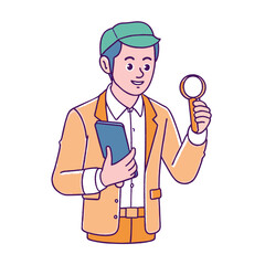  man  asian face holding phone, searching for jo