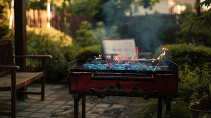 The charcoal barbecue grill