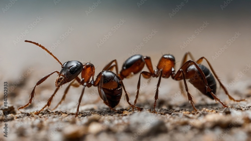 Wall mural A Vigilant Soldier Ant Standing Guard at the Entrance of the Colony, Protecting Against Intruders