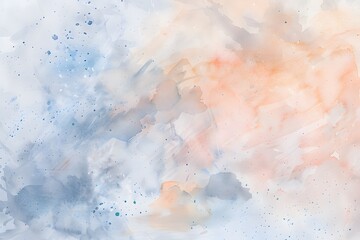 Fototapeta premium Abstract Watercolor Background: Pastel Peach & Blue Splashes