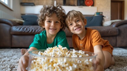 The boys with popcorn