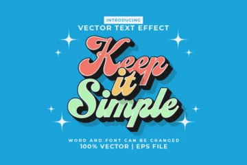 Editable text effect Keep it Simple 3d Cartoon template style premium vector