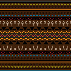 Seamless geometric pattern from ancient Egypt on a dark brown background.