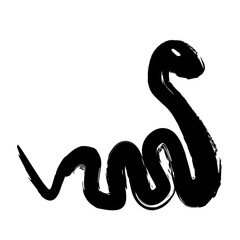 Naklejka premium 筆で書かれた蛇のイラスト素材 2025年 巳年