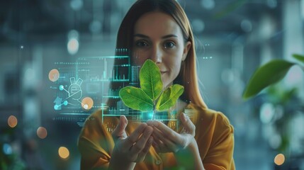 Professional Displaying ESG Goals Generative AI