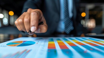 Fototapeta premium Manager Reviewing Sustainable Practices Generative AI