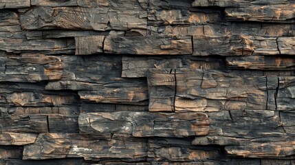 Fototapeta premium Design a texture inspired by the rugged surface of aged, weathered wood, with deep grains and cracks that tell a story of time and natural elements.