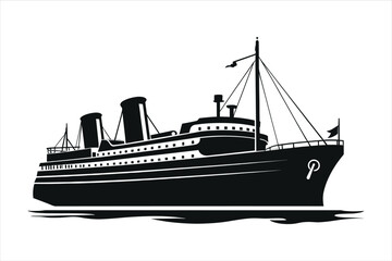 ship silhouette Vector design