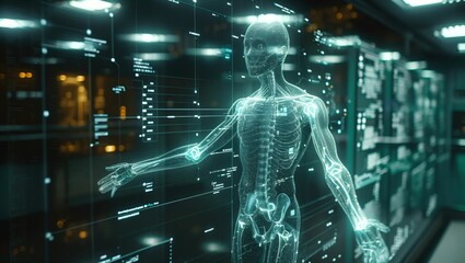 Fototapeta premium Digital Immortality, Explore the idea of preserving human consciousness digitally after death
