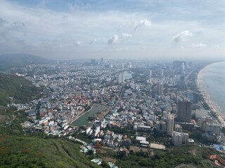 Vung Tau flyover -  Amazing view of the sites of Vietnam in the peninsula city of Southern Vietnam. Beautiful sunset, streets and statues of the region. 
