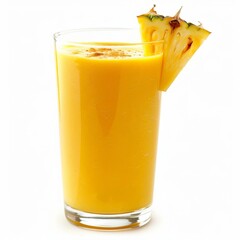 Tropical mango-pineapple smoothie in a clear glass