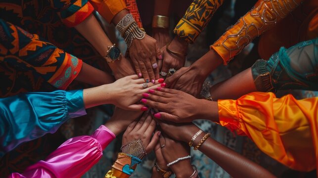 The colorful hands of unity