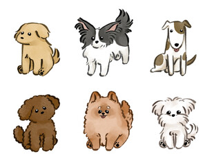 Fototapeta premium set of tiny dogs
