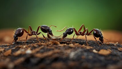 Fototapeta premium Ants Creating Complex Underground Networks to Support Their Growing Colony