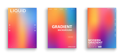 Fototapeta premium Abstract liquid background layout. Bright color blend. Blurred fluid effect. Gradient mesh. Mockup modern design template for posters, ad banners, brochures, flyers, covers, websites. EPS vector image