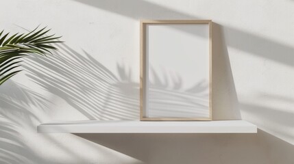 Black Frame on Floating Desk | Photo frame mockup