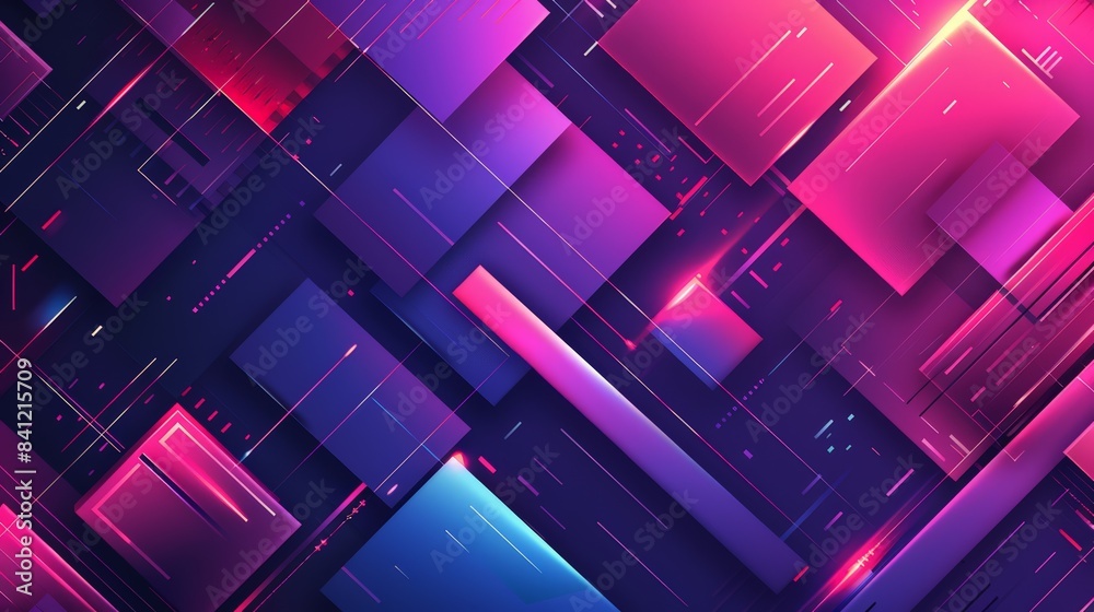 Poster develop an abstract background that combines sharp, geometric shapes with a gradient color scheme to