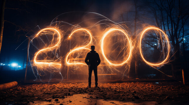 lightpainting years number 2200
