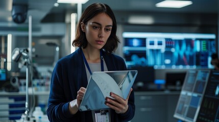 The scientist in modern lab