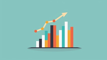Develop an illustration of a bar graph showing rising profits, emphasizing business growth, financial success, and the achievement of financial goals.