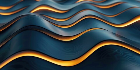 Obraz premium Blue and orange abstract wavy design with a modern and fluid style.