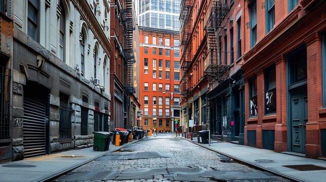 Alleys of Tribeca Neighborhood  Lower Manhattan New York City : Generative AI