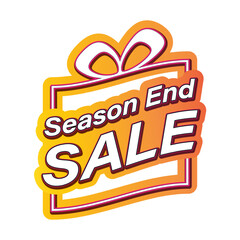 Vector illustration of Season End Sale sticker label on transparent background