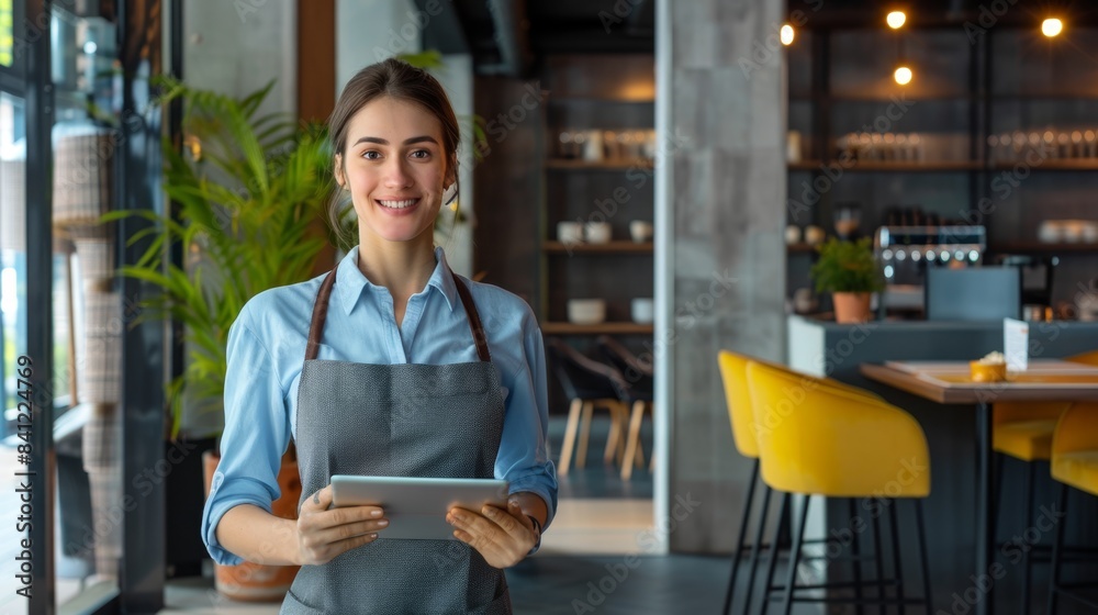 Sticker The waitress with a tablet