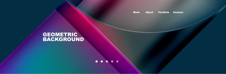 Round triangles and squares web site page template. Vector Illustration For Wallpaper, Banner, Background, Card, Book Illustration, landing page