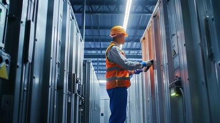 Engineer control energy storage system or battery container unit in factory : Generative AI