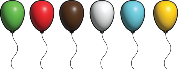 Set of round helium balloons in soft pastel colors. Festive decorative element in realistic 3d design. Decor for Valentine's day, wedding and birthday. vector illustration