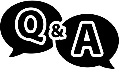  Q&A bubble chat box, question and answer speech bubble discussion flat icon symbol