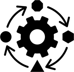 Business adaptation management flat icon symbol