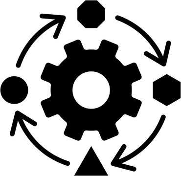 Business adaptation management flat icon symbol