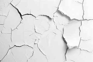 Obraz premium Cracked White Paint Background Vector Design