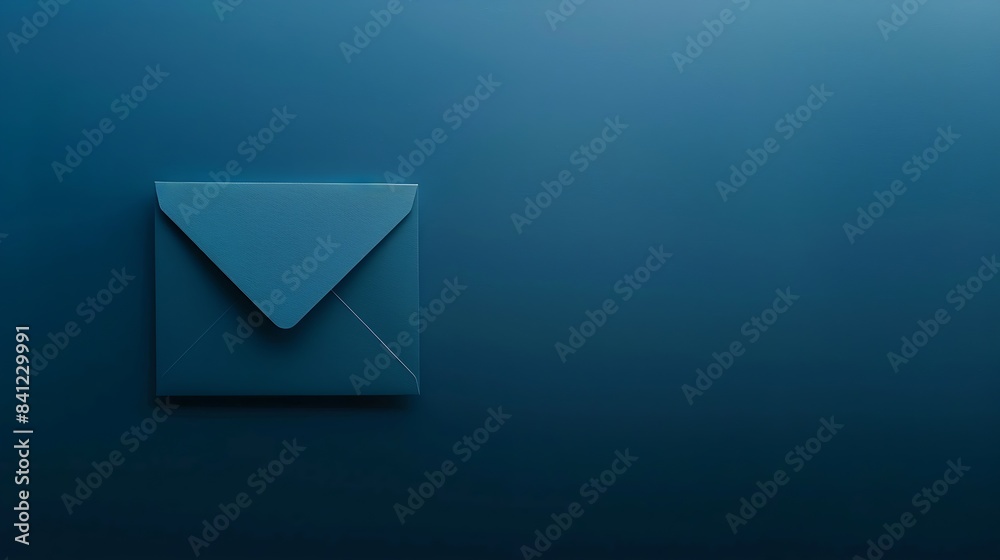 Leinwandbilder Envelope and email symbol on a blue background Concept email address Internet technologies and contacts for communication Communication over the network business and correspondence : Generative AI