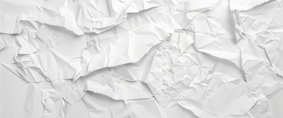 Hyperrealistic White Crumpled Paper Texture