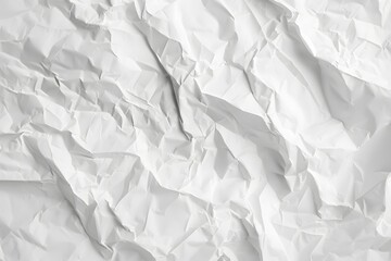 White Crumpled Paper Texture Background