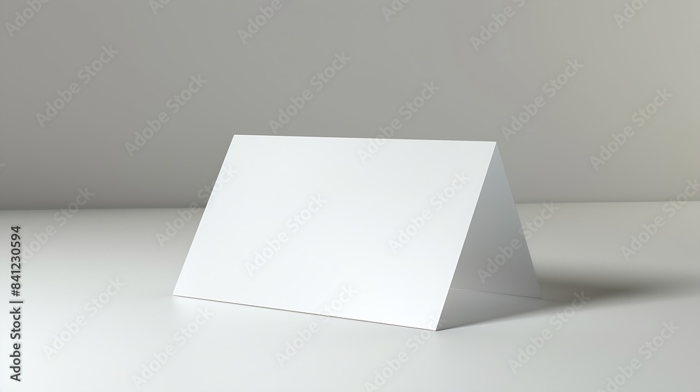 Aufkleber blank paper table tent tabletent isolated on white as template for designers design presentation sho
