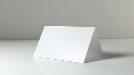 Blank paper Table Tent tabletent isolated on white as template for designers design presentation showcase etc : Generative AI