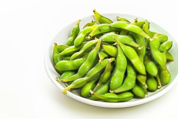 Steamed edamame with vitamins and minerals