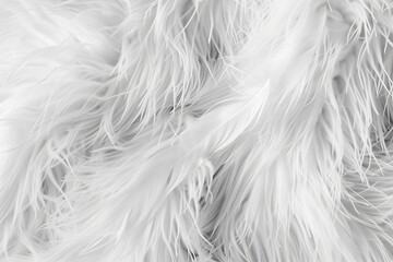 White Fluffy Feather Texture Background