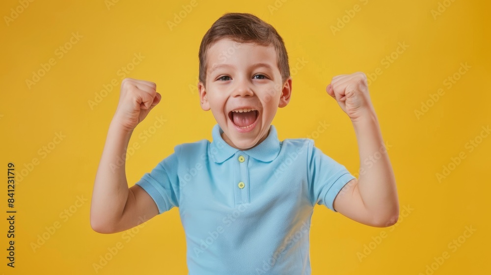 Wall mural the joyful boy's victory