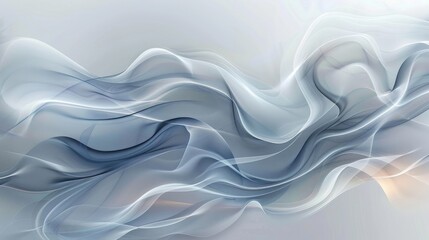 Fototapeta premium Abstract waves on a soft grey background